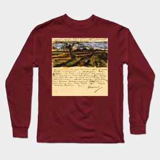 Vincent Van Gogh - Letter to Theo with Willow Long Sleeve T-Shirt